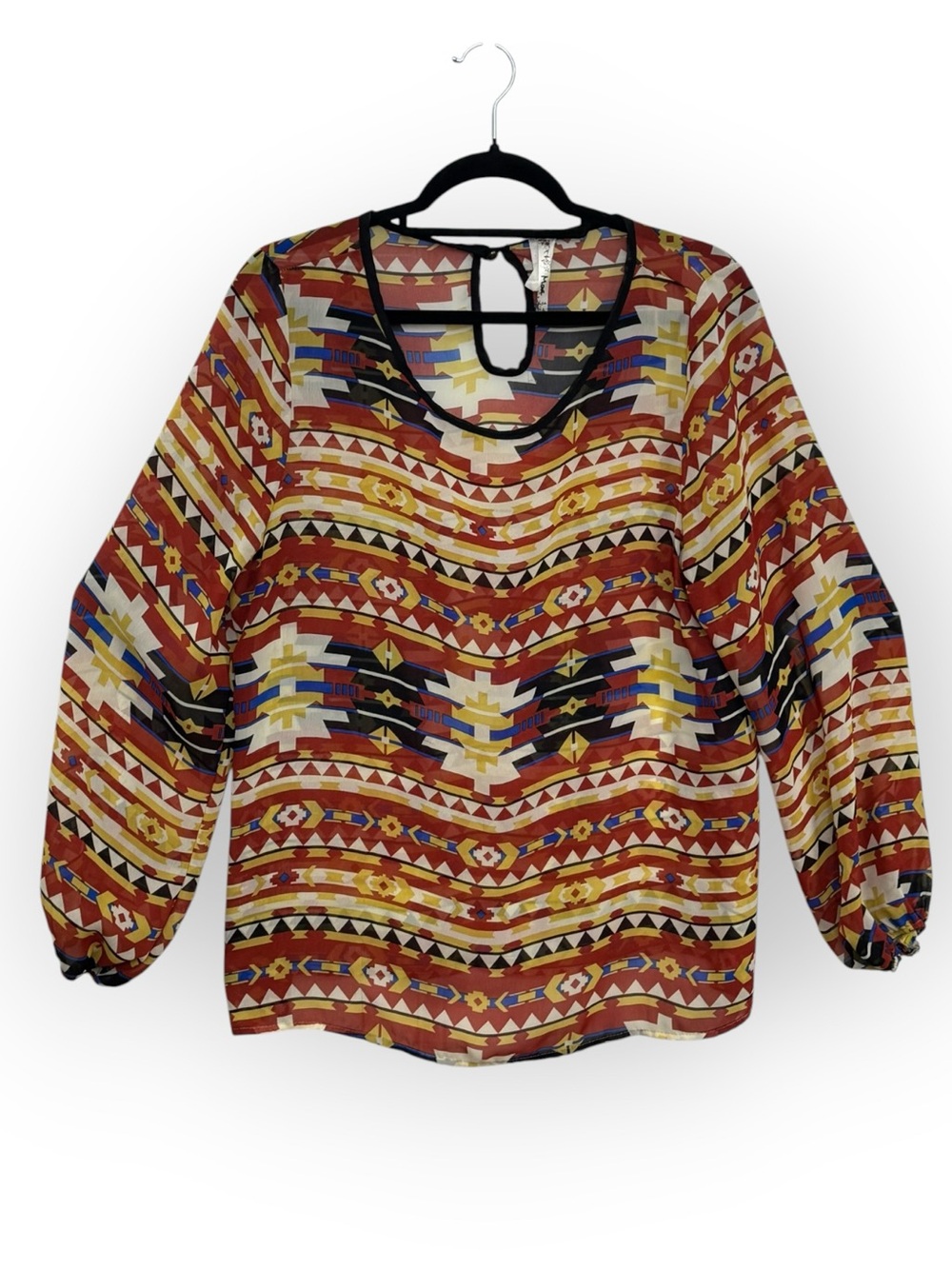 MOA USA Rust Multi-Color Aztec Print Blouse *2224